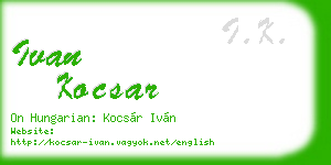ivan kocsar business card